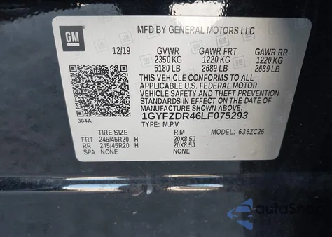 2020 Cadillac Xt4 Awd Premium Luxury z USA, uszkodzony, nr VIN 1GYFZDR46LF075293